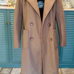 Women's Khaki Double-Breasted Coat